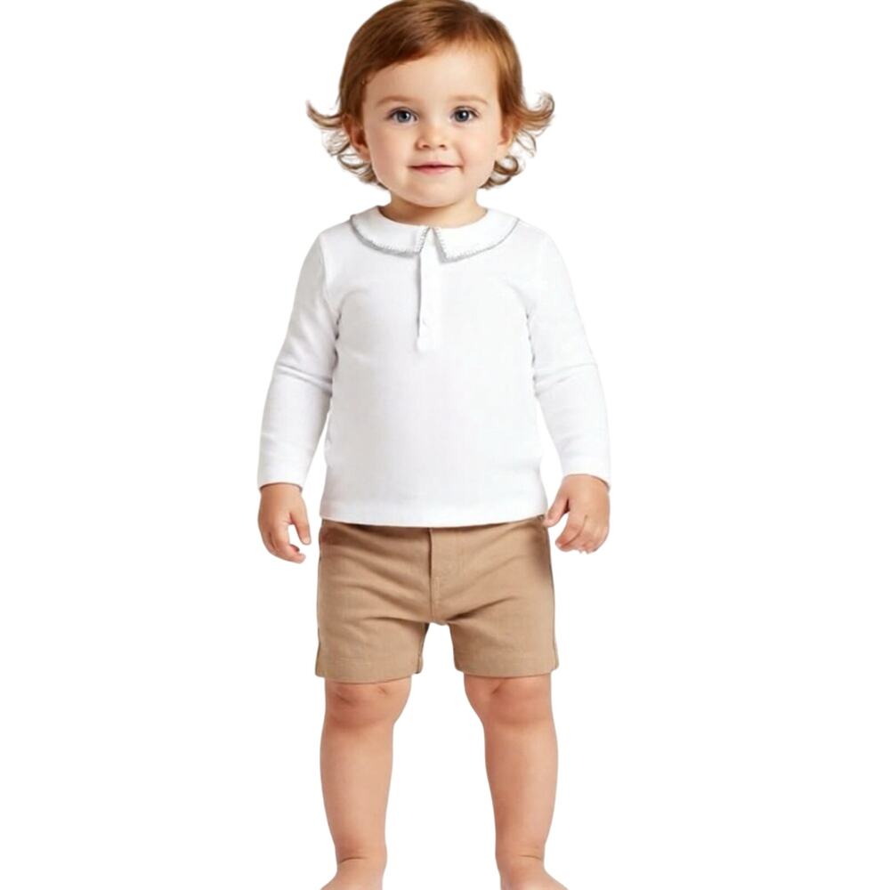 Edgehill Collection Knit Long Sleeve Top & Corduroy Shorts Set 4T